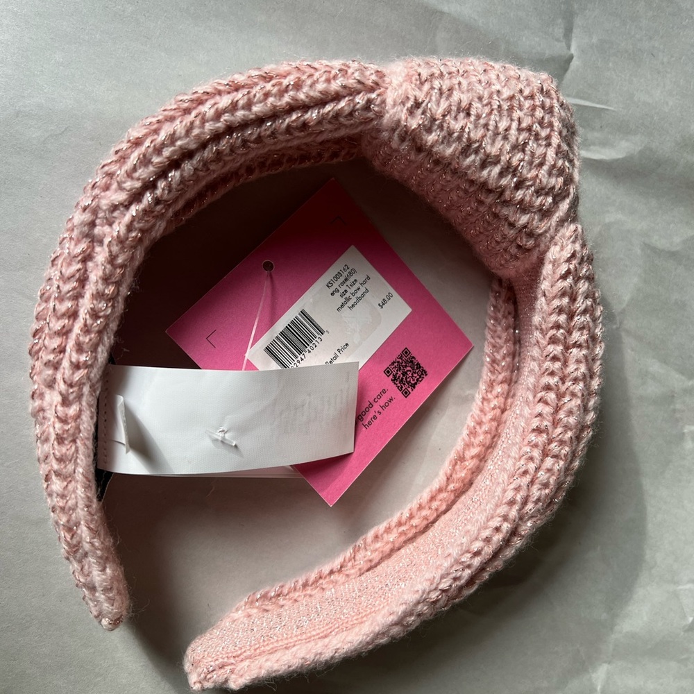 Kate Spade Metallic Bow Headband Pink New
